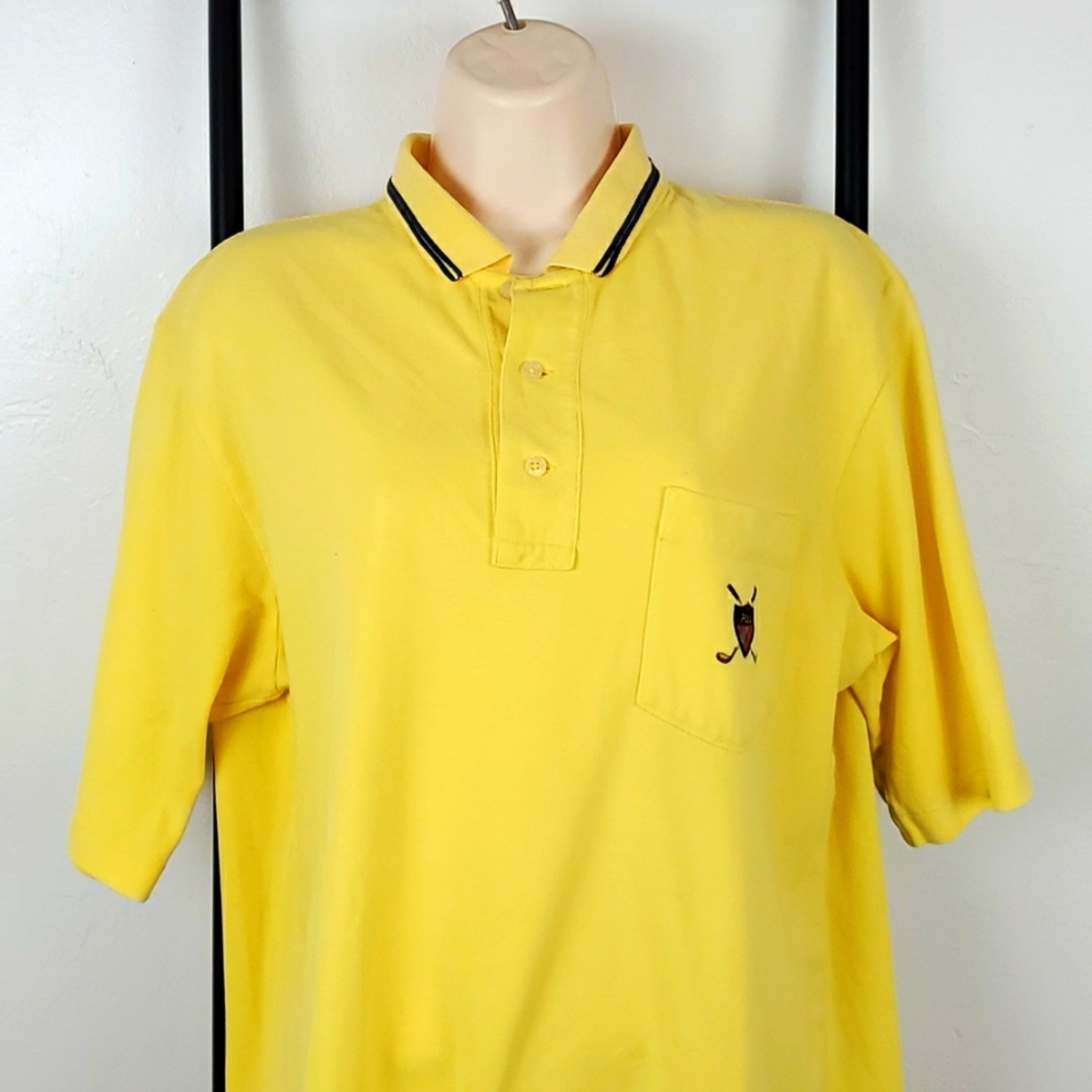 Vintage Polo Golf Ralph Lauren Polo Men M Yellow Embroidered Logo